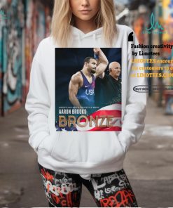 Official Aaron Brooks Team USA Bronze Medal Wrestling Men’s Freestyle 86Kg Paris Olympic 2024 Poster t shirt