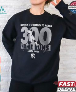 Official Aaron Judge New York Yankees Fastest In MLB 2024 History To Reach 300 Home Runs Milestone t shirt