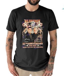 Official Alabama Band 55th Anniversary 1969 2024 Signature Thank You For The Memories Unisex T Shirt