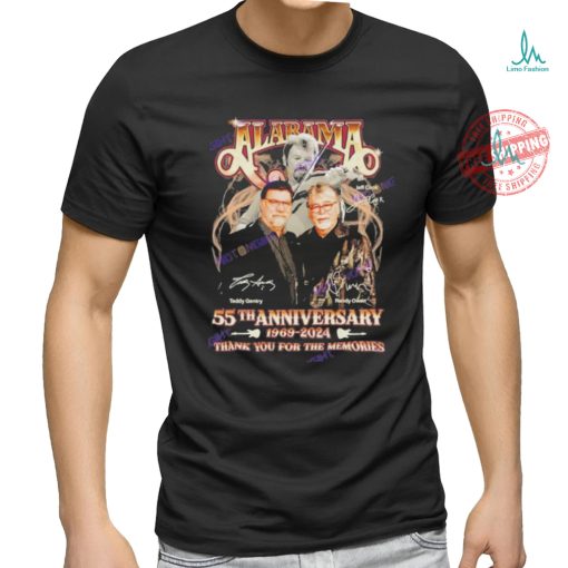 Official Alabama Band 55th Anniversary 1969 2024 Signature Thank You For The Memories Unisex T Shirt