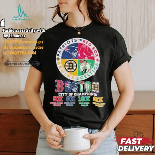 Official Boston Red Sox – Boston Celtics – New England Patriots – Boston Bruins Boston City Of Champions Unisex T Shirt