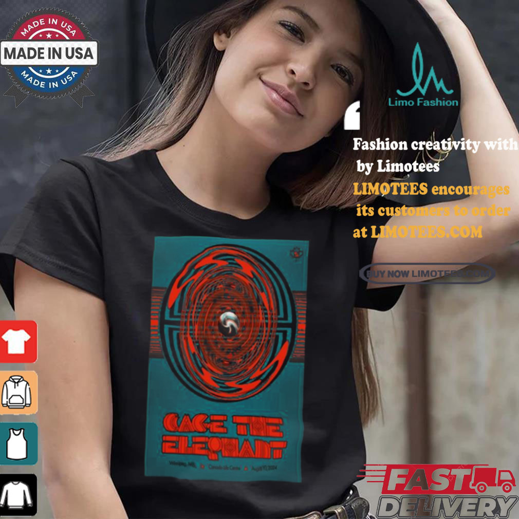 Official Cage The Elephant Aug 10 2024 Canada Life Centre in Winnipeg MB Poster Unisex T Shirt Official Cage The Elephant Aug 10 2024 Canada Life Centre in Winnipeg MB Poster Unisex T Shirt