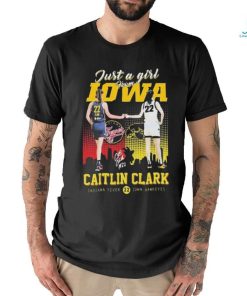 Official Caitlin Clark Indian Fever Iowa Hawkeyes Just A Girl From Iowa Signatures shirt