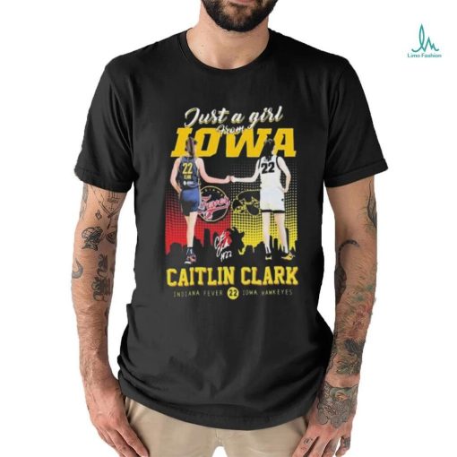 Official Caitlin Clark Indian Fever Iowa Hawkeyes Just A Girl From Iowa Signatures shirt