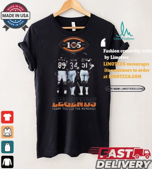 Official Chicago bears 1920 2025 legends ditka payton and butkus signatures shirt