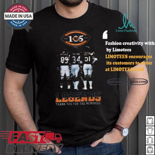 Official Chicago bears 1920 2025 legends ditka payton and butkus signatures shirt