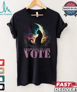 Official Childless cat lady vote vote like a childless cat lady halloween T shirt