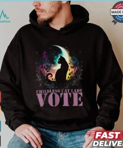 Official Childless cat lady vote vote like a childless cat lady halloween T shirt