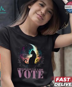 Official Childless cat lady vote vote like a childless cat lady halloween T shirt