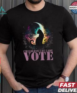 Official Childless cat lady vote vote like a childless cat lady halloween T shirt