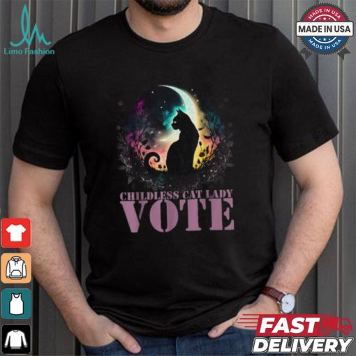 Official Childless cat lady vote vote like a childless cat lady halloween T shirt