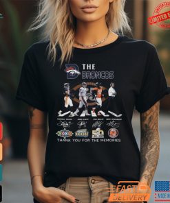 Official Denver Broncos Thank You For The 65 Years Of Legends 1960 2025 Abbey Road Signatures Shirt