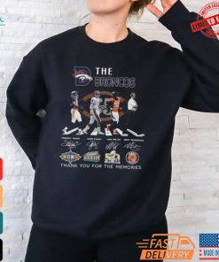 Official Denver Broncos Thank You For The 65 Years Of Legends 1960 2025 Abbey Road Signatures Shirt