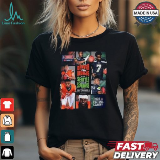 Official Denver Broncos vs Seattle Seahawks September 8 2024 kickoff game matchup shirt