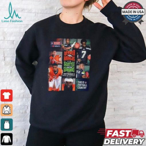 Official Denver Broncos vs Seattle Seahawks September 8 2024 kickoff game matchup shirt