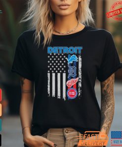 Official Detroit Flag Sport Teams Lions, Tigers, Red Wings And Pistons Shirt