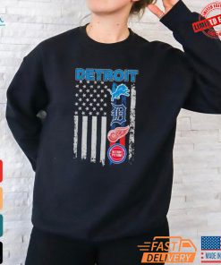 Official Detroit Flag Sport Teams Lions, Tigers, Red Wings And Pistons Shirt