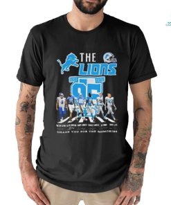 Official Detroit Lions 95 Years Of Legends 1930 2025 Thank You Signatures shirt
