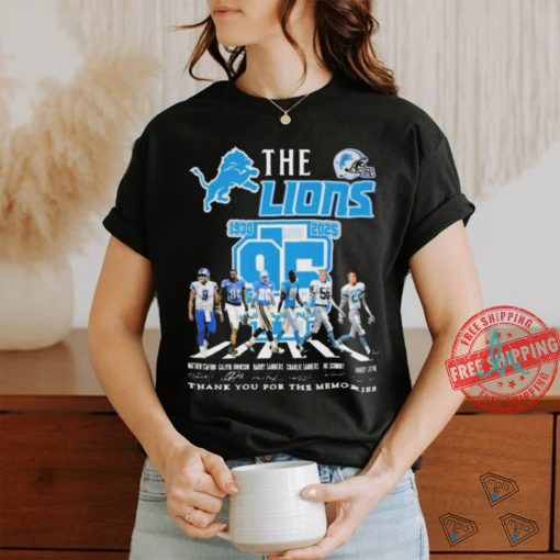 Official Detroit Lions 95 Years Of Legends 1930 2025 Thank You Signatures shirt
