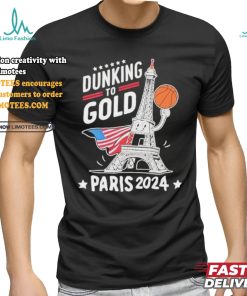 Official Dunking to gold team usa basketball olympic paris 2024 T shirt