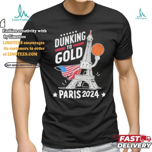 Official Dunking to gold team usa basketball olympic paris 2024 T shirt