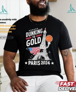 Official Dunking to gold team usa basketball olympic paris 2024 T shirt