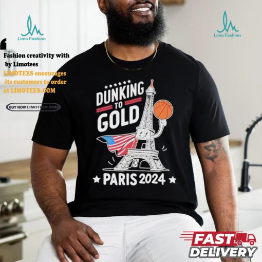 Official Dunking to gold team usa basketball olympic paris 2024 T shirt