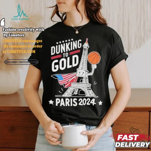Official Dunking to gold team usa basketball olympic paris 2024 T shirt