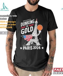 Official Dunking to gold team usa basketball olympic paris 2024 T shirt