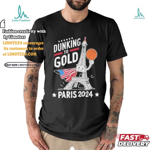 Official Dunking to gold team usa basketball olympic paris 2024 T shirt