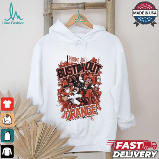 Official Eskimo Joe’s Bustinout Orange Cowboys T shirt
