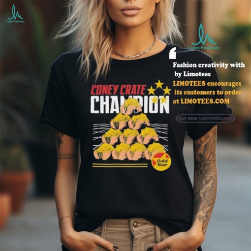 Official Gold star coney crate champion T shirt