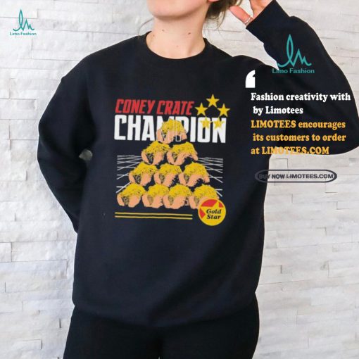 Official Gold star coney crate champion T shirt