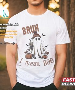 Official Halloween Bruh I Mean Boo Print Casual Shirt