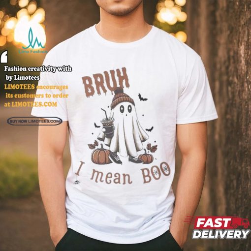 Official Halloween Bruh I Mean Boo Print Casual Shirt