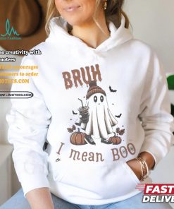 Official Halloween Bruh I Mean Boo Print Casual Shirt
