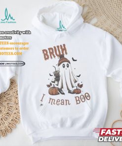 Official Halloween Bruh I Mean Boo Print Casual Shirt