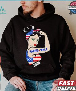 Official Harris Waltz 2024 Kamala Harris Tim Waltz Elections Are Knocking On The Door American Women Strong Arm T shirt
