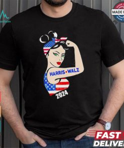 Official Harris Waltz 2024 Kamala Harris Tim Waltz Elections Are Knocking On The Door American Women Strong Arm T shirt