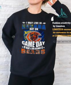 Official I may live in Nevada but on Battle Game Day my heart and Soul belongs to Chicago Bears 2024 Shirt
