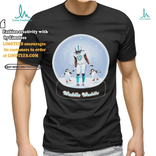 Official Jaylen Waddle Waddle Snow Glass Ball Shirt