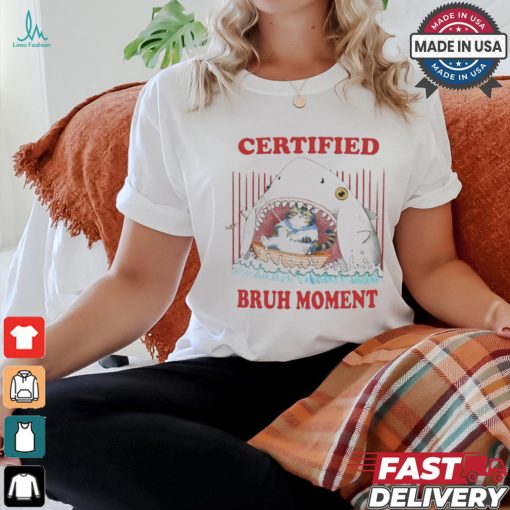 Official Jmcgg Certified Bruh Moment Shark Cat Shirt