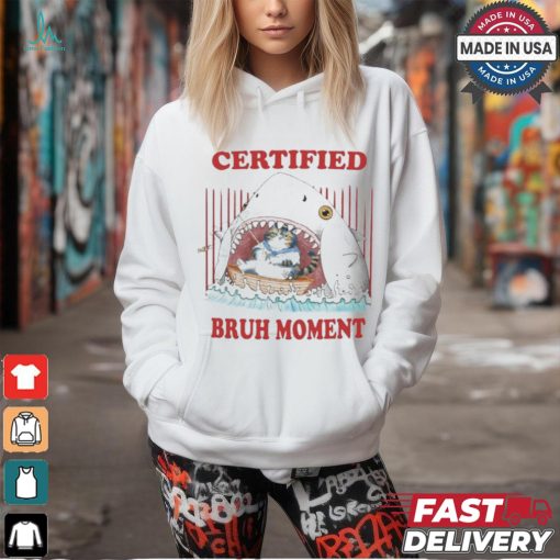 Official Jmcgg Certified Bruh Moment Shark Cat Shirt