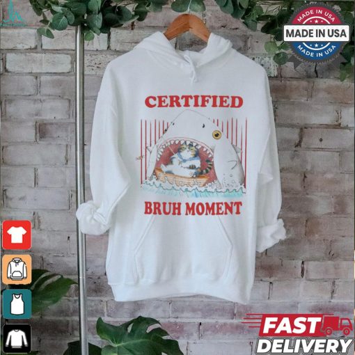 Official Jmcgg Certified Bruh Moment Shark Cat Shirt