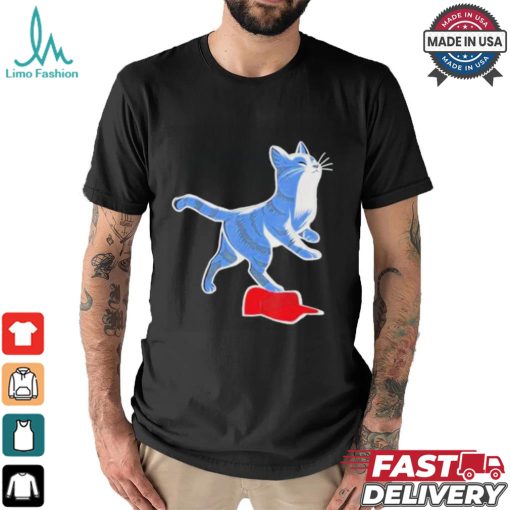 Official Kamala Harris Cat Stepping On Maga Red Hat T Shirt