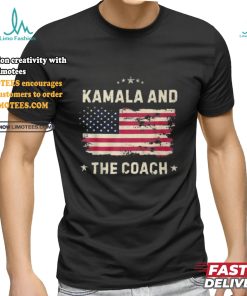 Official Kamala and the coach 2024 Harris walz walz usa flag T shirt