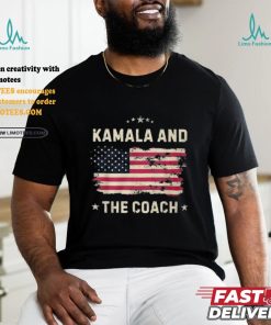 Official Kamala and the coach 2024 Harris walz walz usa flag T shirt