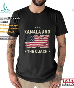 Official Kamala and the coach 2024 Harris walz walz usa flag T shirt