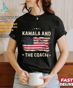 Official Kamala and the coach 2024 Harris walz walz usa flag T shirt