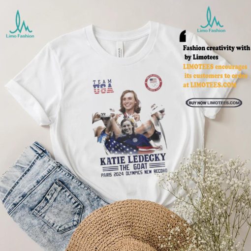 Official Katie Ledecky The Goat Paris 2024 Olympics New Record T Shirt